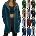 thumbnail image 1 of idosla Women's Zip Up Hoodies Oversized Fleece Long Tunic Y2K Sweatshirts Casual Long Sleeve 2025 Fall Hoodie Jacket Coat (Wine, L), 1 of 5