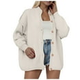 thumbnail image 1 of idosla Womens Cardigan Sweaters Casual Lightweight Long Sleeve Button Up Knit Oversized 2025 Fall Outwear (Beige, S), 1 of 7