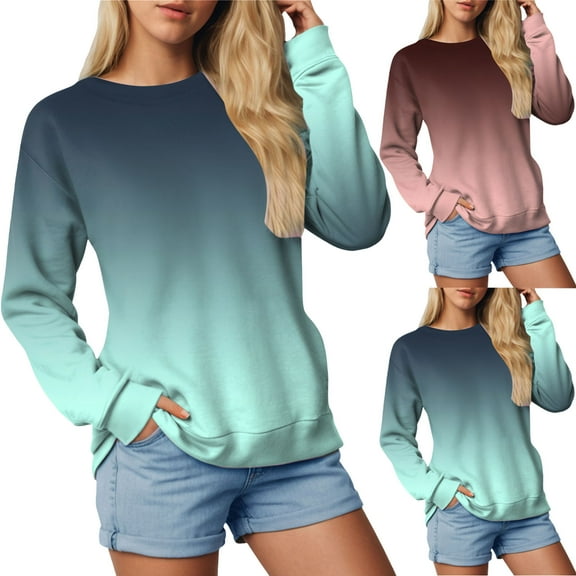 idosla Womens Casual Crewneck Sweatshirt Long Sleeve Tops Cute Pullover Loose Fit (Brick Red, XL)