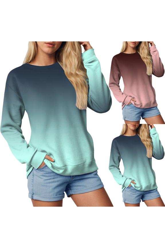 Womens Casual Crewneck Sweatshirt Long Sleeve Tops Cute Pullover Loose Fit (Brick Red, XL)
