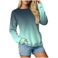 thumbnail image 1 of idosla Womens Casual Crewneck Sweatshirt Long Sleeve Tops Cute Pullover Loose Fit (Mint Green, M), 1 of 5