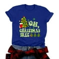 thumbnail image 1 of idosla Womens Christmas Light Shirt: Merry Christmas Tee Shirts Xmas T-Shirt Christmas Bright Short Sleeves Top (Blue, L), 1 of 9