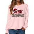 thumbnail image 1 of idosla Womens Christmas Sweatshirt Christmas Tree Graphic Long Sleeve Shirts Xmas Holiday Pullover Tops Blouse (Pink, L), 1 of 5