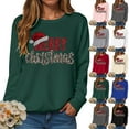 thumbnail image 1 of idosla Womens Christmas Sweatshirt Christmas Tree Graphic Long Sleeve Shirts Xmas Holiday Pullover Tops Blouse (Red, M), 1 of 5