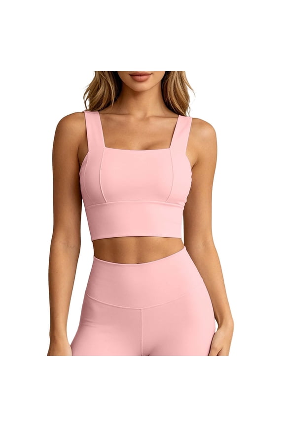 Womens Crop Tank Swim Bra Sports Bra for Under Swim Shirt Swimwear Bikini Tops Bathing Suit Padded Tops Only Swimsuits (Pink, XL)