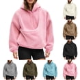 thumbnail image 1 of idosla Womens Mens Pet Pouch Hoodies Fuzzy Fleece Oversized Sweatshirt Wearable Cat & Small Dog Carrier Pullover Hoodies (Grey, S), 1 of 1
