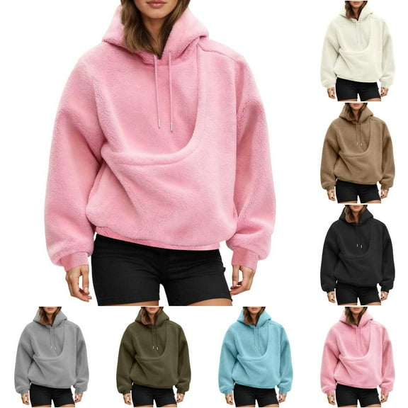 idosla Womens Mens Pet Pouch Hoodies Fuzzy Fleece Oversized Sweatshirt Wearable Cat & Small Dog Carrier Pullover Hoodies (Sky Blue, S)