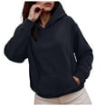 thumbnail image 1 of idosla Womens Oversized Acid Wash Hoodie Unisex Cotton Hoodies Fleece Vintage Washed Sweatshirt Women Men (Navy, M), 1 of 8