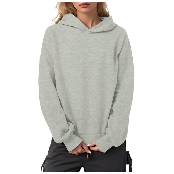 idosla Womens Oversized Hoodies Fleece Hooded Sweatshirts Fall Fashion Outfits 2025 Cute Clothes with Pockets (Grey, S)