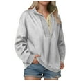 thumbnail image 1 of idosla Womens Oversized Sweatshirt Long Sleeve Henley Pullover Tops 2025 Fall Casual Button Loose Fit Teens Fashion Outfits (Light Gray, XXL), 1 of 6
