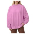 thumbnail image 1 of idosla Womens Oversized Sweatshirts Turtleneck Pullover Long Sleeve Hoodies Tops Fall Fashion Outfits 2025 Clothes (Pink, L), 1 of 4