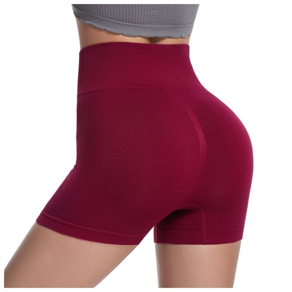 idosla Womens Seamless Shaping Boyshorts Panties Tummy Control Underwear Slimming Shapewear Slip Shorts (Wine, M)