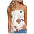 thumbnail image 1 of idosla Womens Smocked Strapless Bandeau Tank Tops Floral Tube Tops Backless Bandeau Tunic Tops Sleeveless Shirts (Light Gray, S), 1 of 4