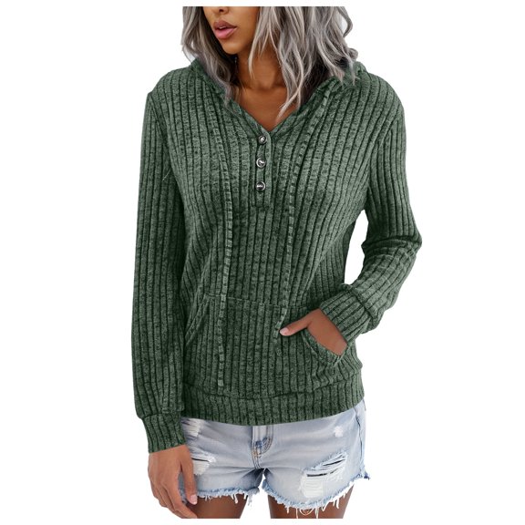 idosla Womens Sweaters Fashion Hoodies Long Sleeve Tops Casual Sweatshirts Fall Outfits Pullover Winter Clothes 2025 (Green, M)
