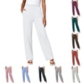 thumbnail image 1 of idosla Womens Sweatpants Loose Casual Drawstring Sweat Pants Elastic Band Straight Leg Athletic Pants with Pockets (White, 3XL), 1 of 6