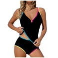 thumbnail image 1 of idosla Womens Two Piece Tankini Swimsuits Modest Tummy Control Swim Suits 2026 Neon Full Coverage Bathing Suit (Black, XL), 1 of 9