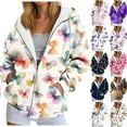 thumbnail image 1 of idosla Womens Zip Up Hoodies Long Sleeve Oversized Sweatshirts Y2K Pockets 2025 Fall Outfits Fashion Clothes (Light Pink, 3XL), 1 of 7