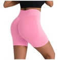 thumbnail image 1 of idosla Workout Shorts for Women Gym, Workout, Yoga Butt Lifting, Tummy Control, Hidden Scrunch Spandex Biker Shorts (Pink, L), 1 of 3
