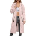 thumbnail image 1 of idosla Zip Up Hoodies for Women Oversized Fleece Long Pullover Hooded Sweatshirts Casual Long Sleeve Fall Jackets Coat 2025 (Light Pink, S), 1 of 4