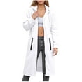 thumbnail image 1 of idosla Zip Up Hoodies for Women Oversized Fleece Long Pullover Hooded Sweatshirts Casual Long Sleeve Fall Jackets Coat 2025 (White, XXL), 1 of 4