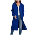 thumbnail image 1 of idosla Zip Up Long Hoodie Jackets for Women Oversized Fleece Tunic Sweatshirt 2025 Fall Winter Casual Solid Coat With Pocket (Blue, M), 1 of 6