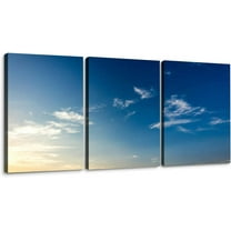 An idyllic color palette during a beautiful sunset along the Pacific 3 Piece Canvas Wall Art for Living Room Bedroom Office Framed Prints Pictures Painting Wall Decor Artwork for Walls Set of 3