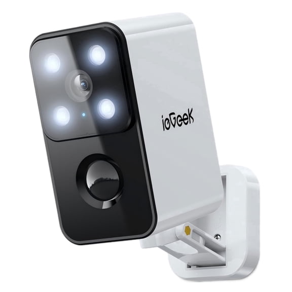 ieGeek 2K 180° Pan Wireless Outdoor Security Camera, Color Night Vision, Smart AI Detection, 2.4Ghz WiFi, 2-Way Audio, Waterproof, Battery Powered Home Surveillance Camera for Outdoor, Indoor