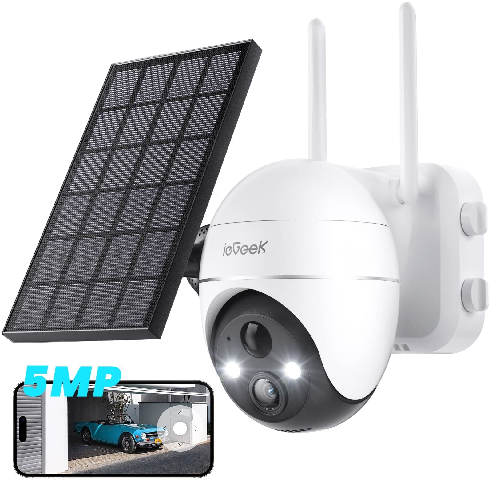 NETVUE 2.5K 4MP Solar Security Cameras Wireless Outdoor, Battery Powered  2.4G WiFi Home Security Camera with Spotlight & Siren,PIR Motion Detection,  Color Night Vision, Two-Way Audio, Cloud/SD Storage 