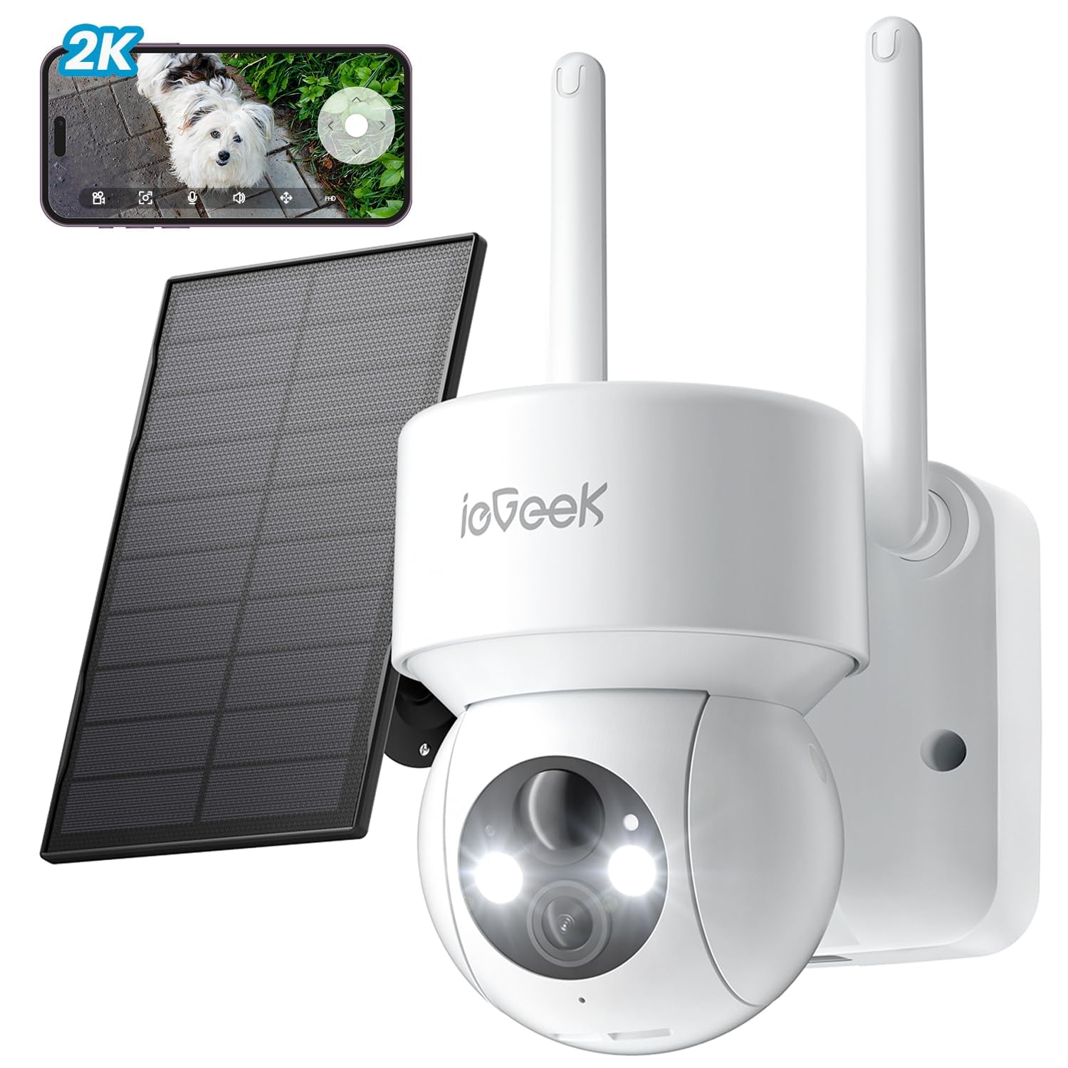 ieGeek Security Cameras Wireless Outdoor, 2K WiFi Solar Camera for Home