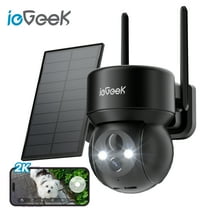 ieGeek Security Cameras Wireless Outdoor, WiFi, 2K 360 View PTZ, Solar Powered Home Surveillance Camera, Color Night Vision, Motion Sensor