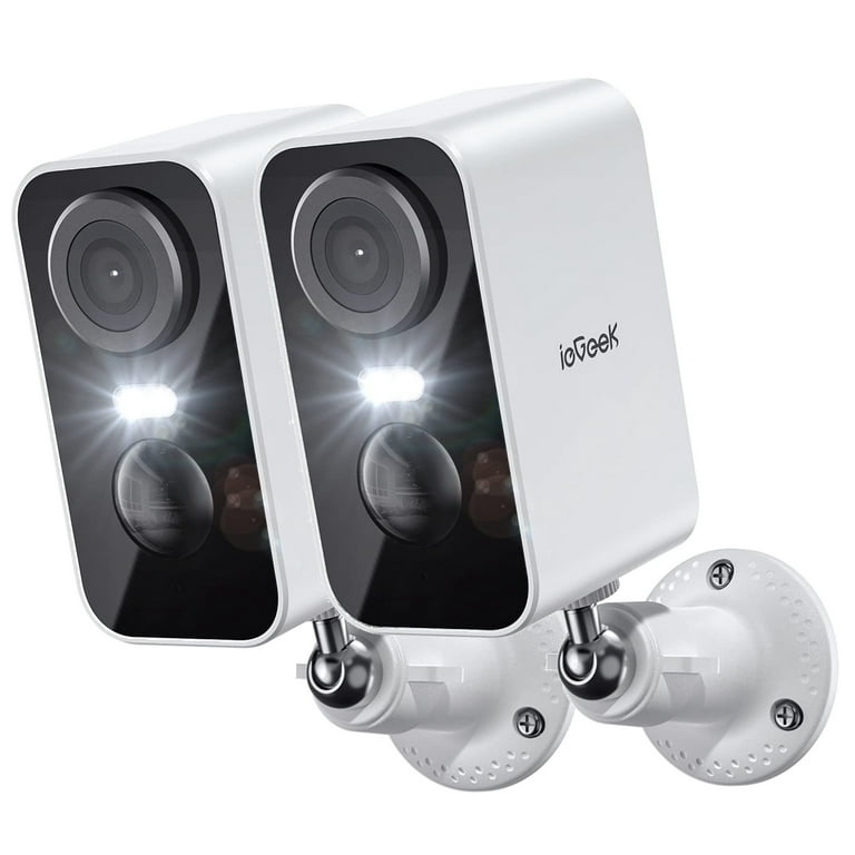 Spotlight Cam Plus, Battery - Smart Security Video Camera with LED Lights,  2-Way Talk, Color Night Vision, White, 2-Pack