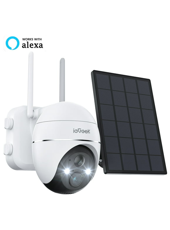 ieGeek ZS-GX1S 2K/3MP PTZ Solar Wireless Outdoor Security Cameras, White