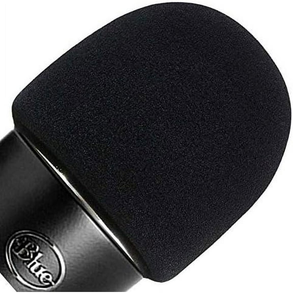 ienza Windscreen for Blue Yeti Foam - Also Fits Other Large Microphones Such as MXL, Audio Technica and More - Quality Sponge Material to Act as a Pop Filter for Your Mic (Black)