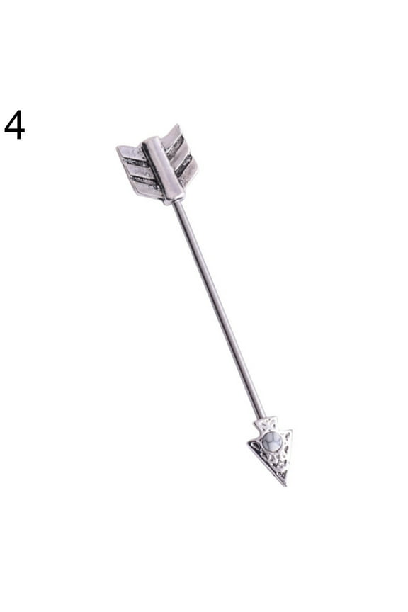 1 Pair Retro Arrow Industrial Scaffold Bar Ear Cartilage Helix Barbell Piercing Jewelry