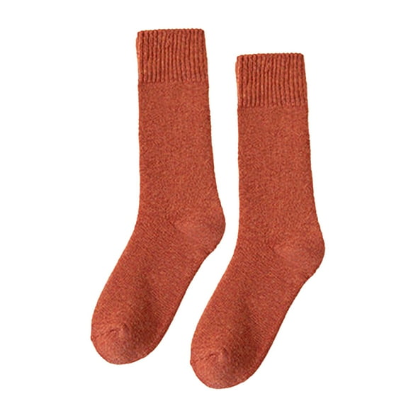 ievspot 1 Pair Unisex Socks Knitted Mid-tube Thick Plush Soft Warm Sweat Absorption Anti-slip Elastic Casual Floor Socks