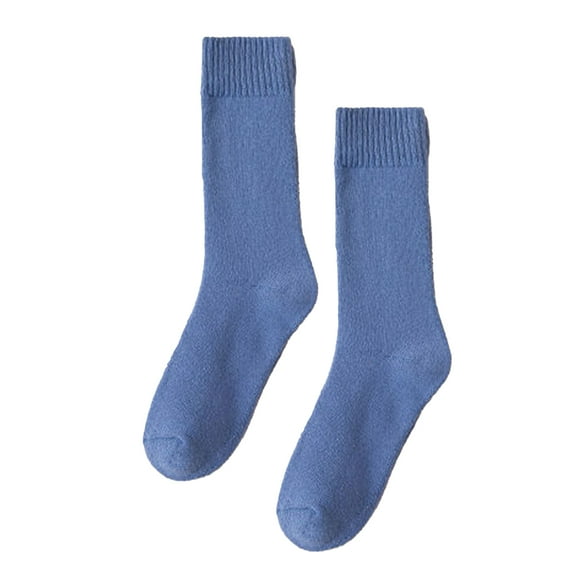 ievspot 1 Pair Unisex Socks Knitted Mid-tube Thick Plush Soft Warm Sweat Absorption Anti-slip Elastic Casual Floor Socks