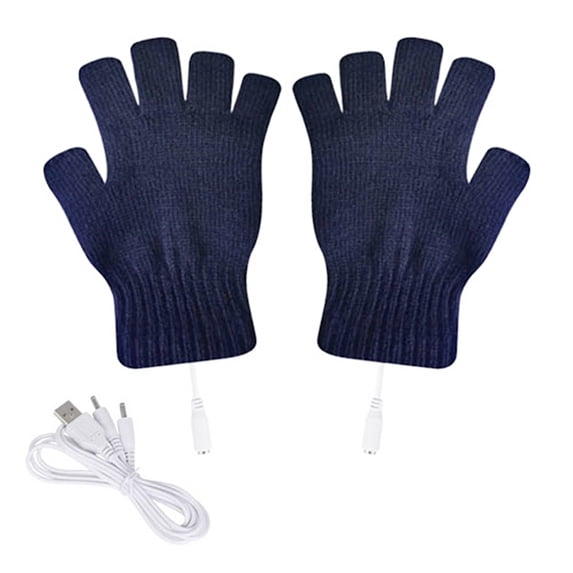 ievspot 1 Pair Unisex Women's & Men's USB Heated Gloves Mitten Winter Elastic Hands Warm Gloves