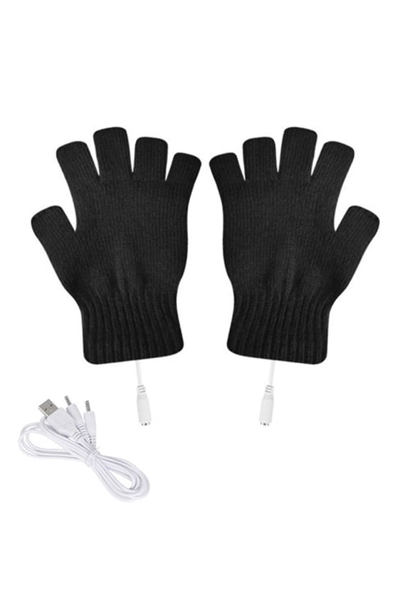 1 Pair Unisex Women's & Men's USB Heated Gloves Mitten Winter Elastic Hands Warm Gloves