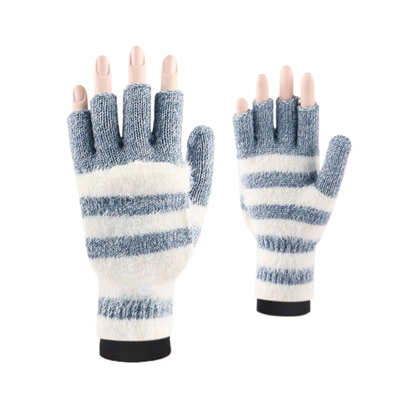 ievspot 1 Pair Winter Convertible Flip Top Gloves Fingerless Gloves Half Finger Mittens Cover for Women Men