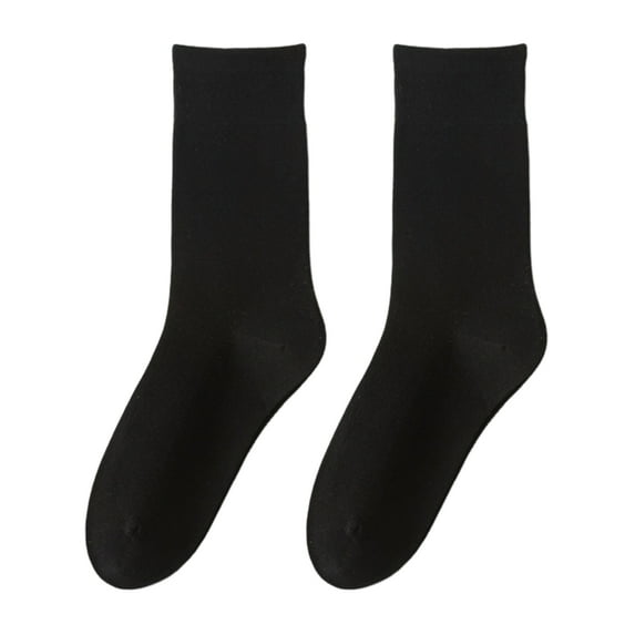 ievspot 1 Pair Women Socks Mid-tube No Odor Retro Solid Color High Elasticity Anti-shrink Sports Cotton Socks