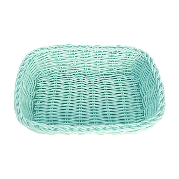 ievspot 1 Pcs Hand-Woven Small Plastic Baskets, Rectangular Heart Shaped Storage Baskets for Countertop Home Decor