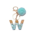 thumbnail image 1 of ievspot 1 Pcs Letter Pendant Plush Ball Alphabet Initial Letter Keychain Key Ring with Fur Ball Pom Charm Decoration, 1 of 8