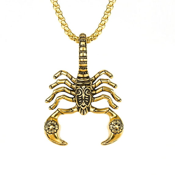 ievspot 1 Pcs Men's Large Heavy Stainless Steel Pendant Necklace Silver Black Scorpion Necklace Gothic Pendant Necklace