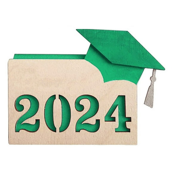 ievspot 1 Pcs Personalized Graduation Gift Card Holder 12 Slots Wooden Card Box Memory Book High School Graduation Keepsake