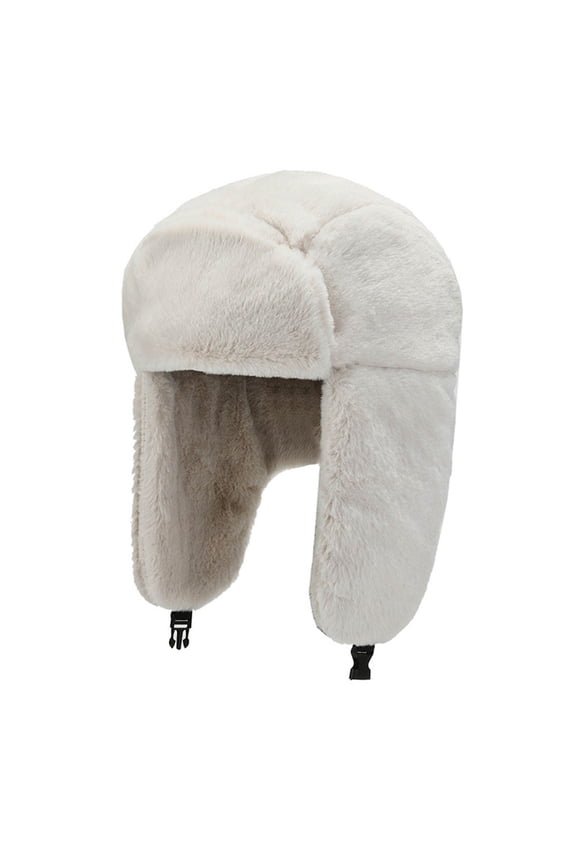 1 Pcs Plush Trapper hat Windproof Warm Ski Ushanka Trooper Hunting Cap Hat with Ear Flaps for Women Men