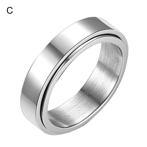 ievspot 1 Pcs Unisex Anxiety Spinner Rings Rotatable Outer Finger Ring Punky Cool Relieveing Stress Spinning Rings