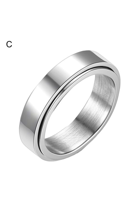 1 Pcs Unisex Anxiety Spinner Rings Rotatable Outer Finger Ring Punky Cool Relieveing Stress Spinning Rings
