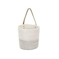 thumbnail image 1 of ievspot 1 Pcs Wall Mounted Woven Hanging Basket Cotton Blanket Baskets Hanging Decorative Baskets with Leather Handles, 1 of 7