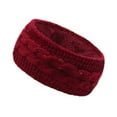 thumbnail image 1 of ievspot 1 Pcs Winter Headband Women Fuzzy Fleece Lined Ear Warmer Cable Knit Thick Warm Crochet Headband Knitting Hairband, 1 of 8