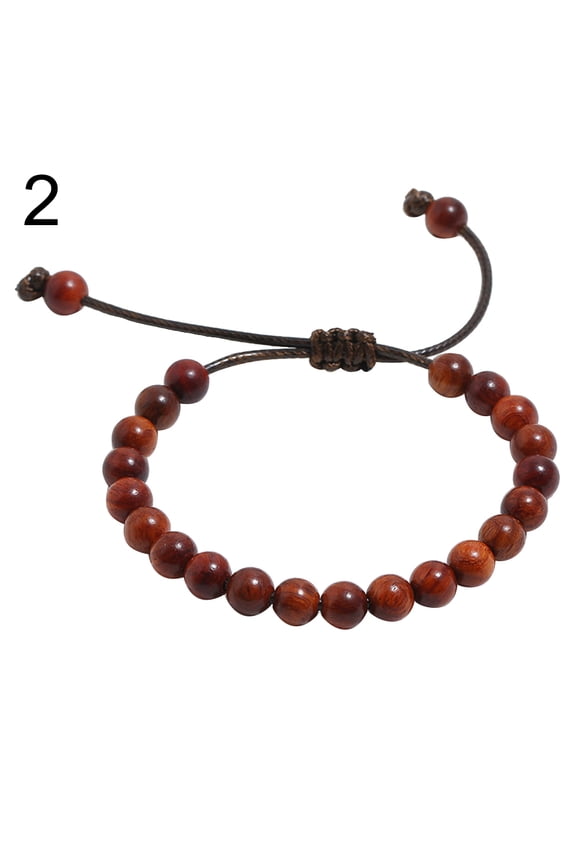 1 Pcs Wooden Beaded Adjustable Braided Rope Gemstone Bracelets,Essential Oil Diffuser Yoga Beaded Bangle